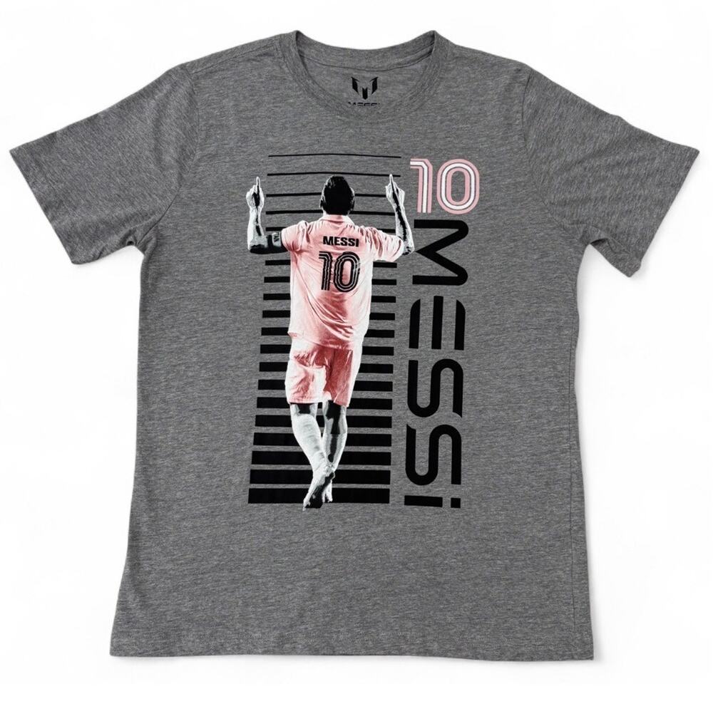 Messi Collection Boys XL 18 Gray Lionel Messi #10 Soccer Graphic T-Shirt